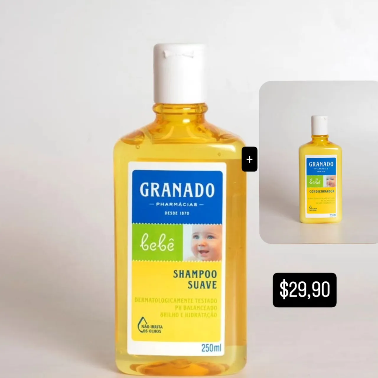 Shampoo Granado Bebê Suave 250ml + Condicionador Por $29,90
