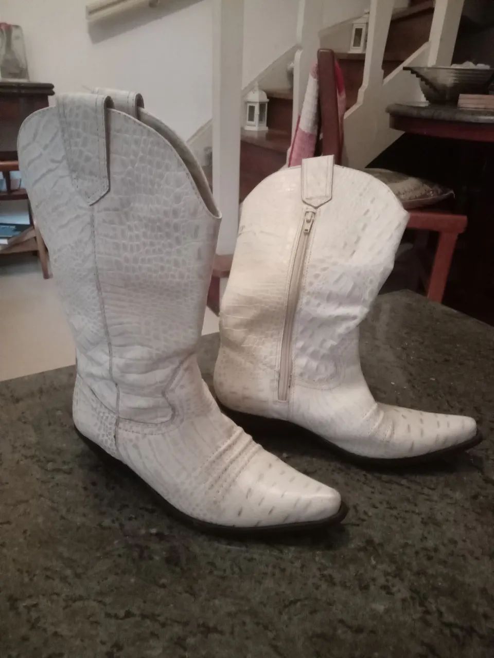 Bota western country branca corello 37 Calçados Jardim