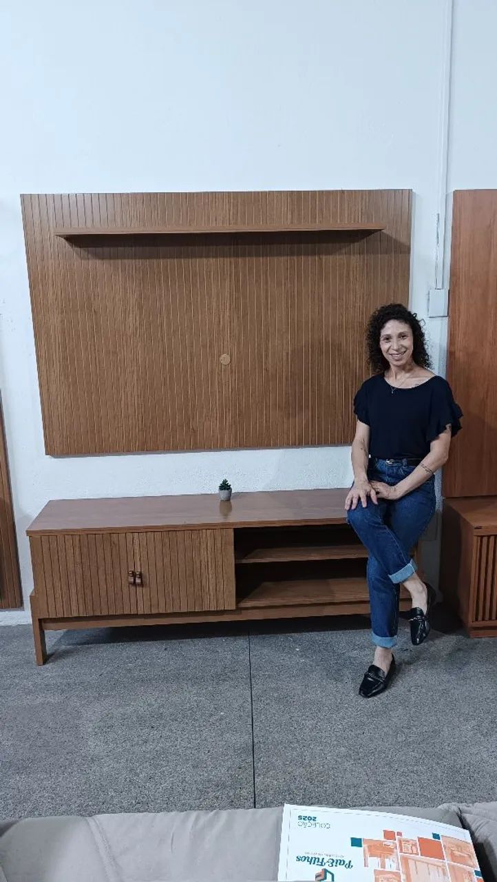 Painel ripado com rack peça nova pronta entrega  - Foto 2