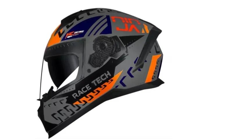 Capacete Race Tech Volt Ninja Silver/blue Cinza/azul - Foto 3