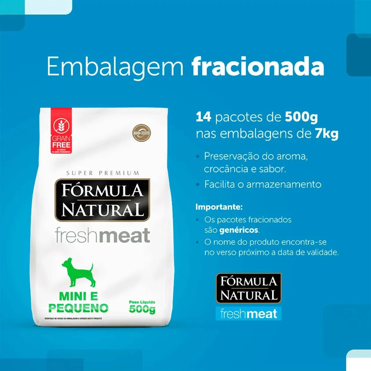 Ração Fórmula Natural Freshmeat Mini e Pequeno 7kg - Foto 3