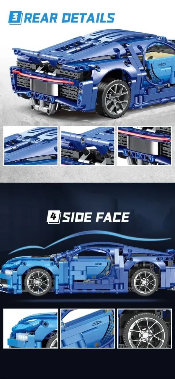 Tipo Lego Bugatti Chiron 1:14 1355 peças - Foto 3