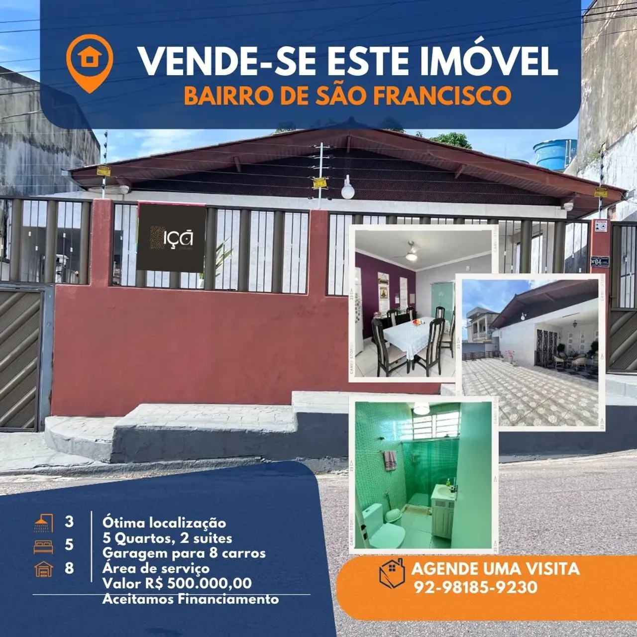 Ampla casa no bairro de São Francisco, servindo para residência e escritório