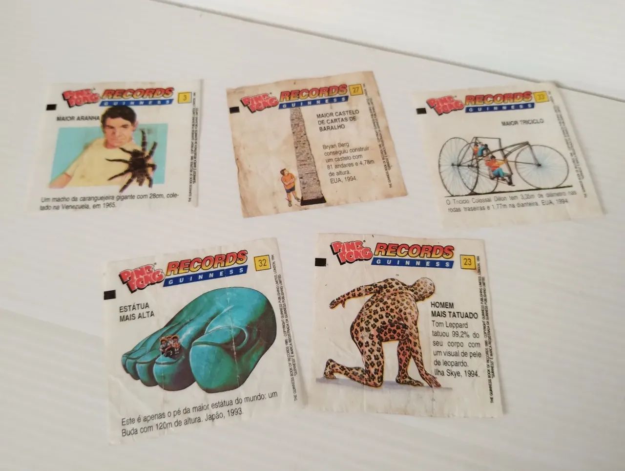 5 Figurinhas do Álbum Records Guinnes Ping Pong  (Original 1994) - Foto 2