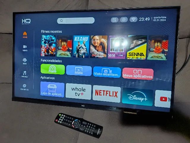 Smart TV Televisão 32 Polegadas HQ Wi-Fi Netflix YouTube - Detalhe - Foto 3