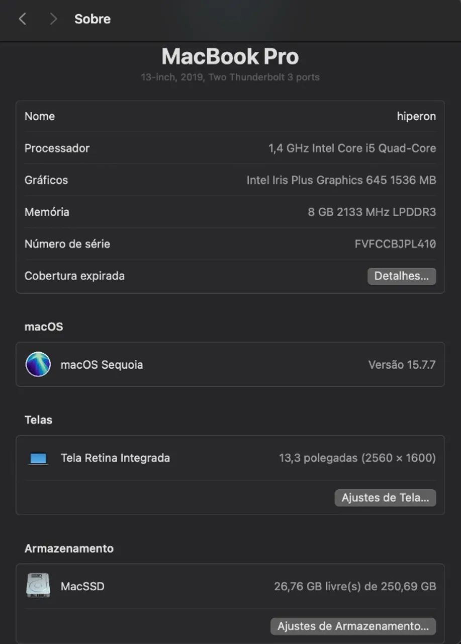 MacBook Pro 13" (2019) - Intel Core i5 / 8GB RAM / 256GB SSD - Foto 5