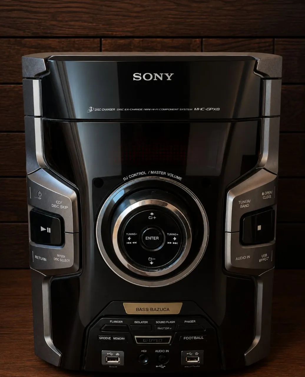 Som mini system com caixas 