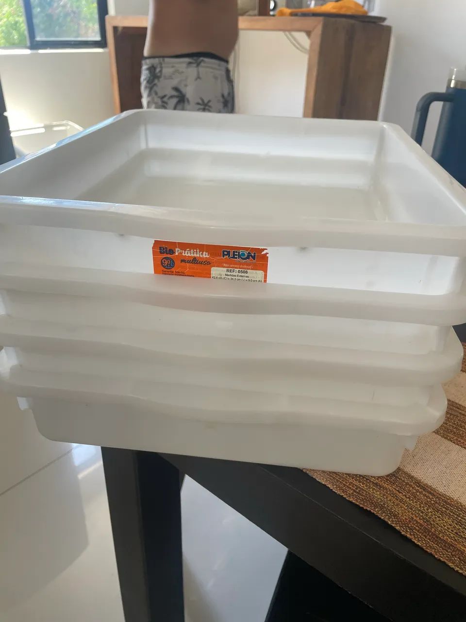 Kit 10 Potes Plásticos Grandes Pleion para Alimentos - 9L e 16,5L - Foto 3