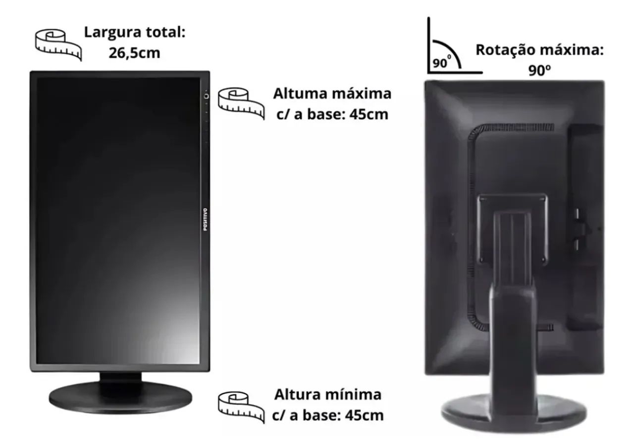 Monitor Positivo VGA 19 - Base Giratória - Vertical/ Horizontal - Foto 2