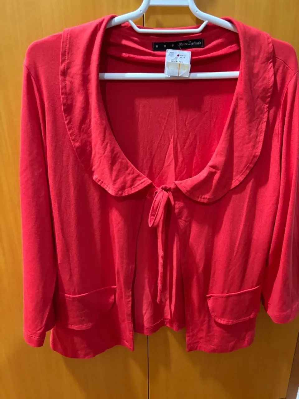 Casaquinho vermelho de malha  - Foto 3
