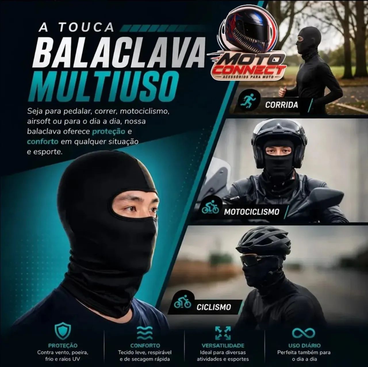 Balaclava e manguito proteção solar - Foto 2
