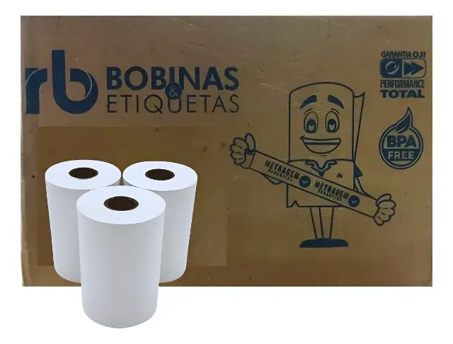 Bobina Térmica 80x40m 30 Unidades Impressora Termal Branco
