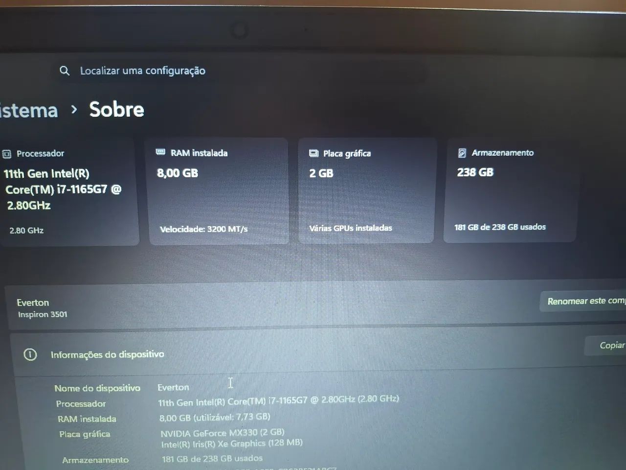 Notebook Dell Inspiron 3501 p90f - Foto 3