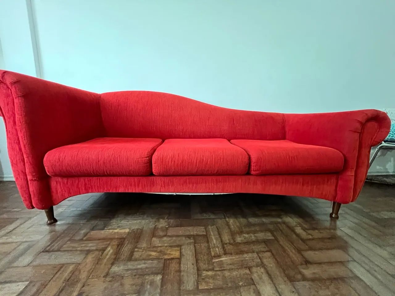 Sofá Retrô Vintage Vermelho 3 Lugares - Estilo Recamier / Divã - Foto 4