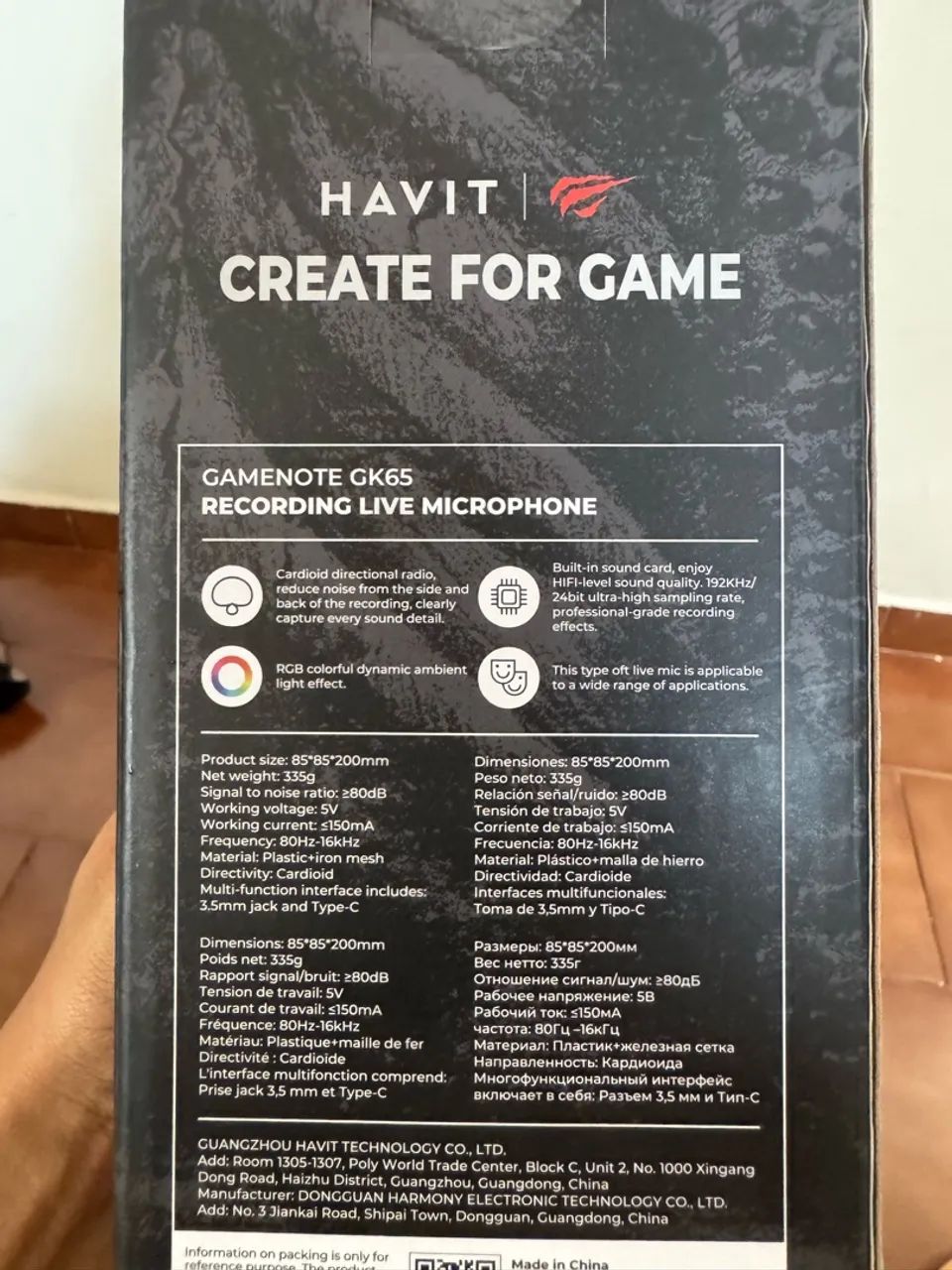 Microfone Gamer Havit GK65 USB com RGB - Foto 4