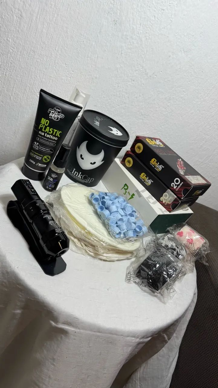 Kit Completo para Tatuagem - EZ P3 Pro + 40 Cartuchos + 7 Peles - Foto 3