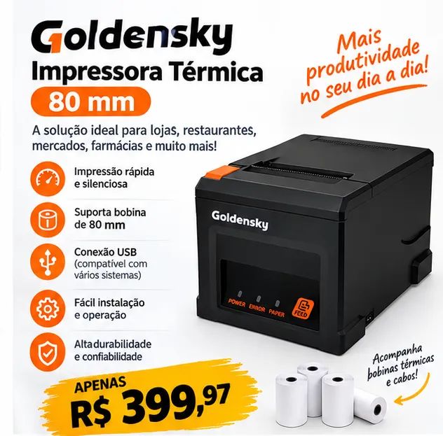 Impressora Térmica 80mm para cupons e impressão geral com 5 bobinas - Foto 2
