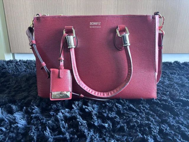 bolsa de couro schutz vermelha - usada  - Foto 3
