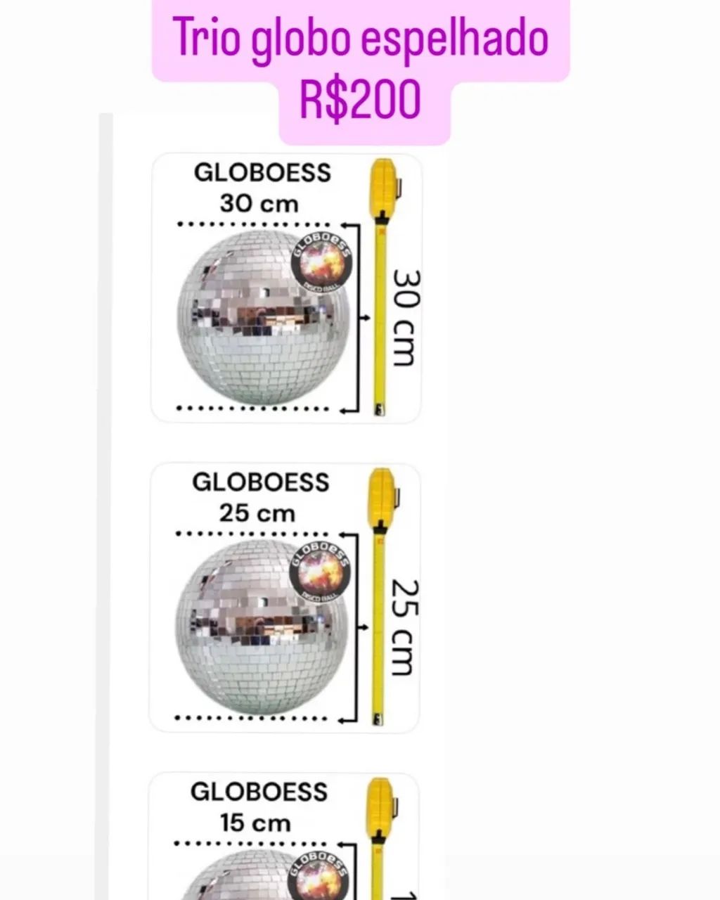 Trio Globo espelhado