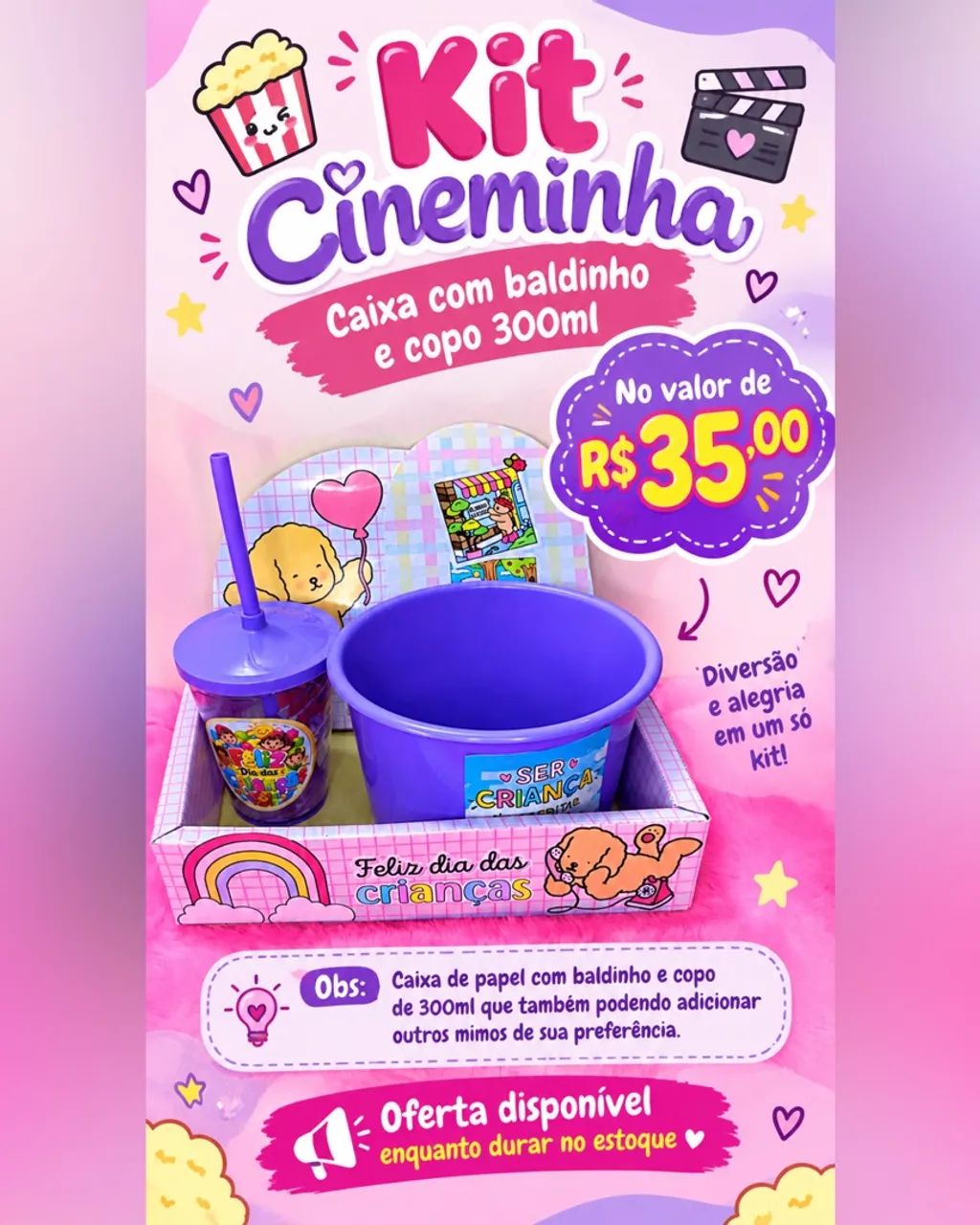 Dia das crianças kit cineminha  - Foto 4