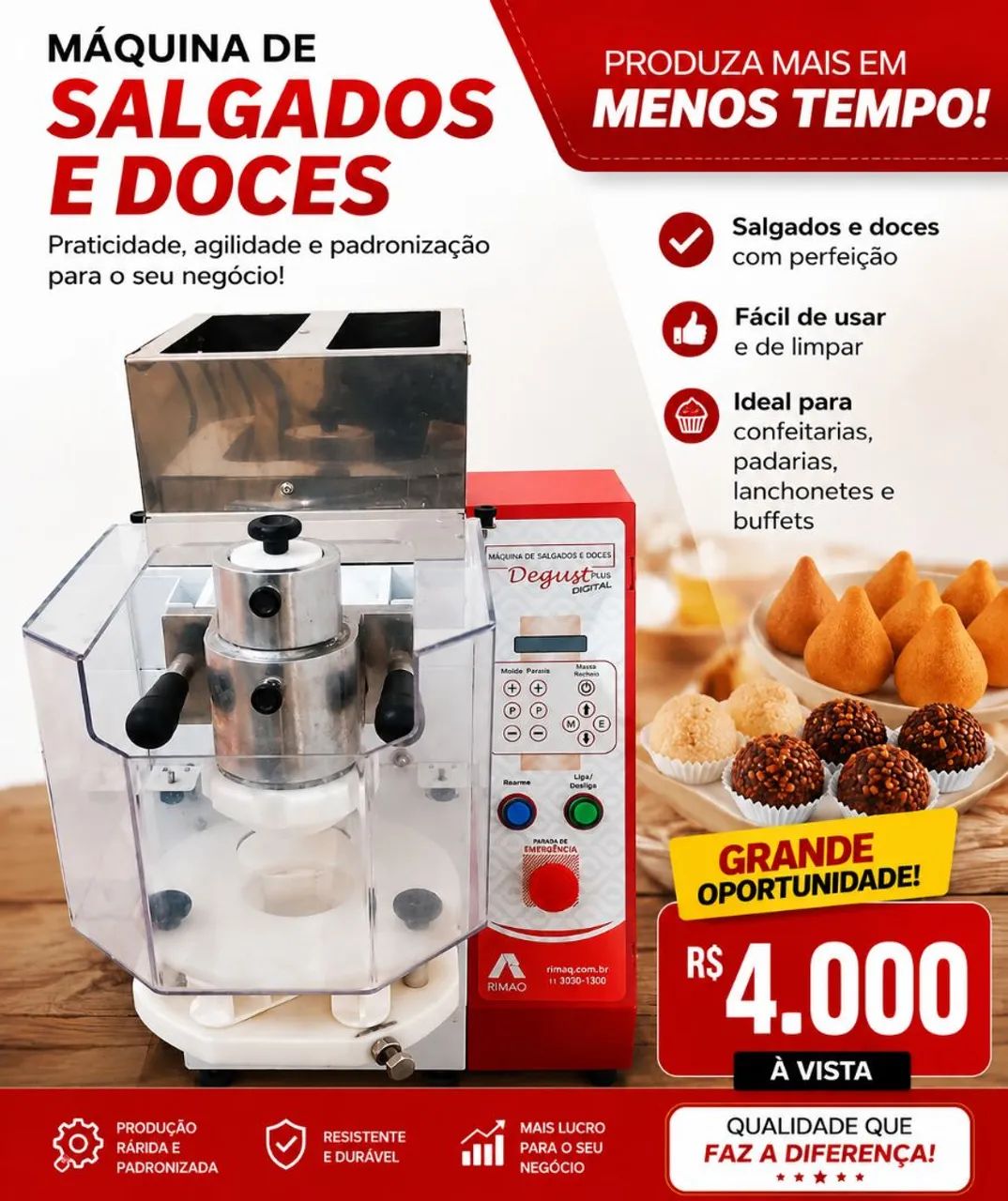 OPORTUNIDADE máquina de salgados e doces degust digital 