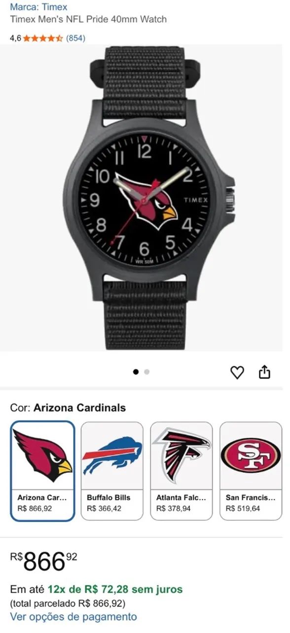 Relógio Timex NFL Pride - RARO - Foto 4