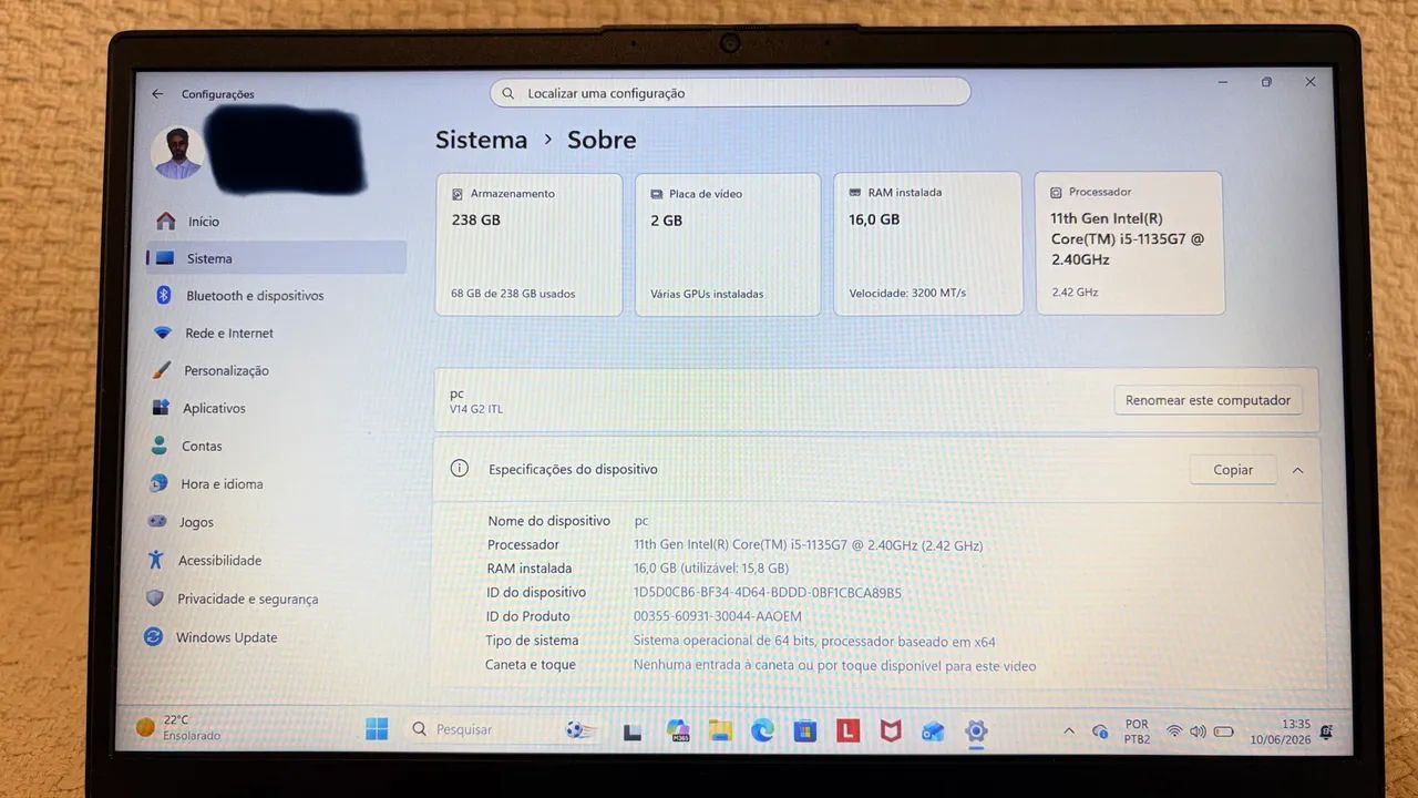 Notebook Lenovo Intel core i5 | SSD 256 | 16Gb RAM  - Foto 4