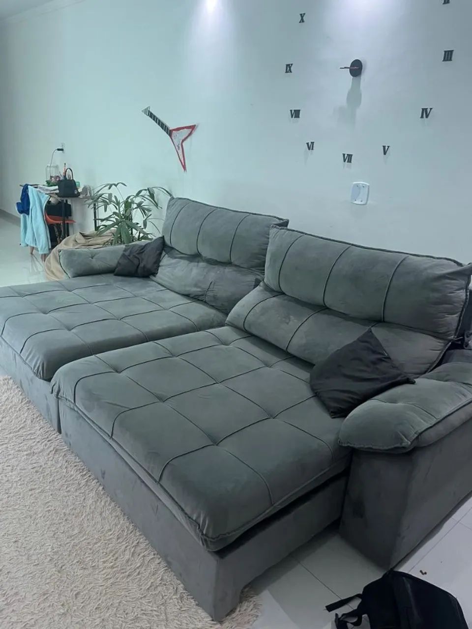 Sofa retratil cinza 3 metros - Foto 2
