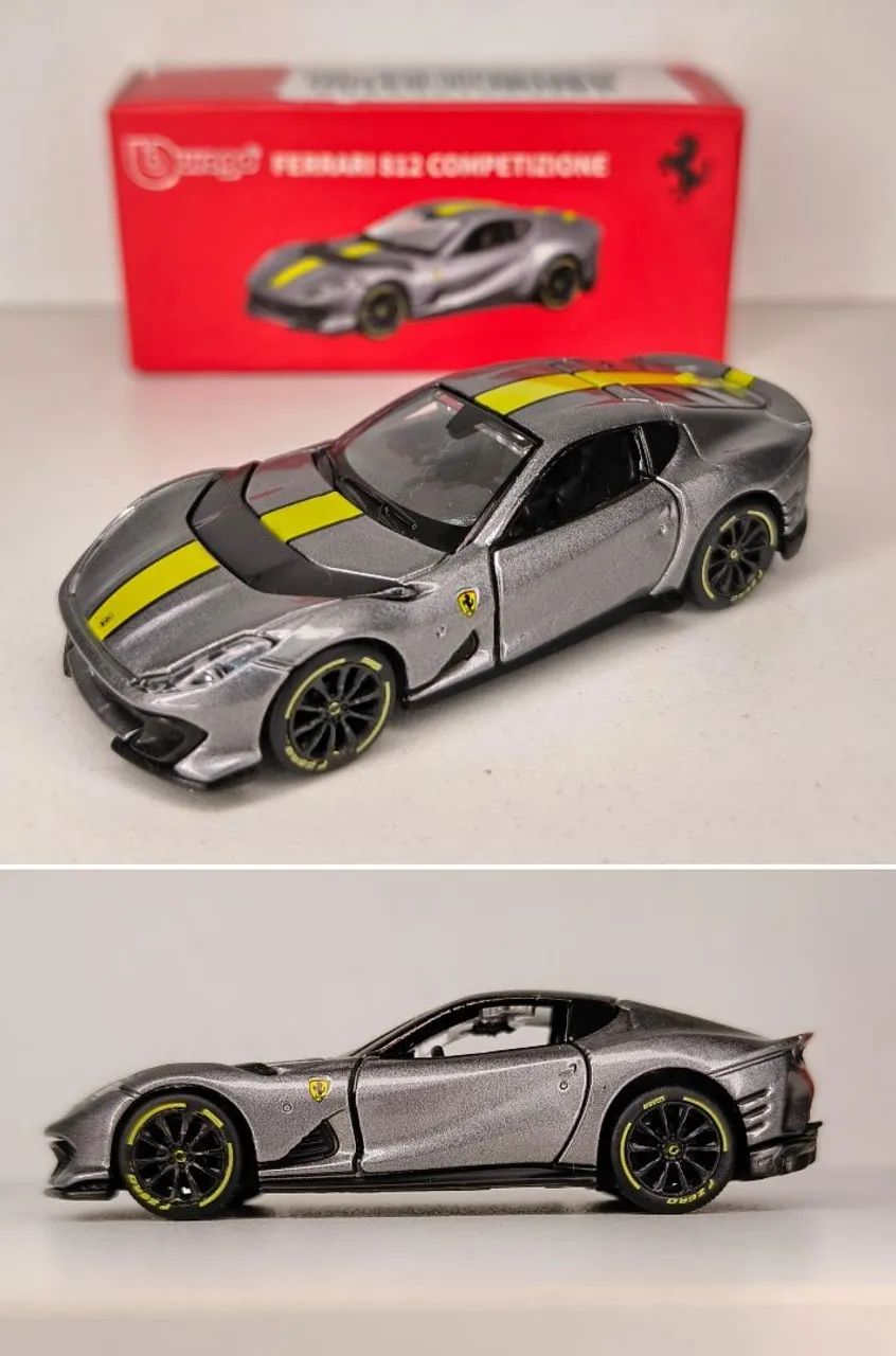 Miniatura Ferrari Bburago 812 Competizione 1:64 tamanho Hotwheels
