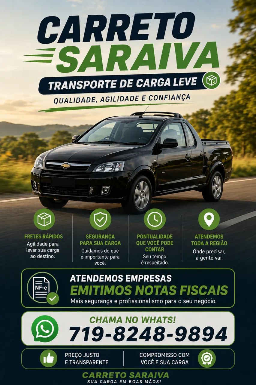 Carreto e frete precisou só ligar 