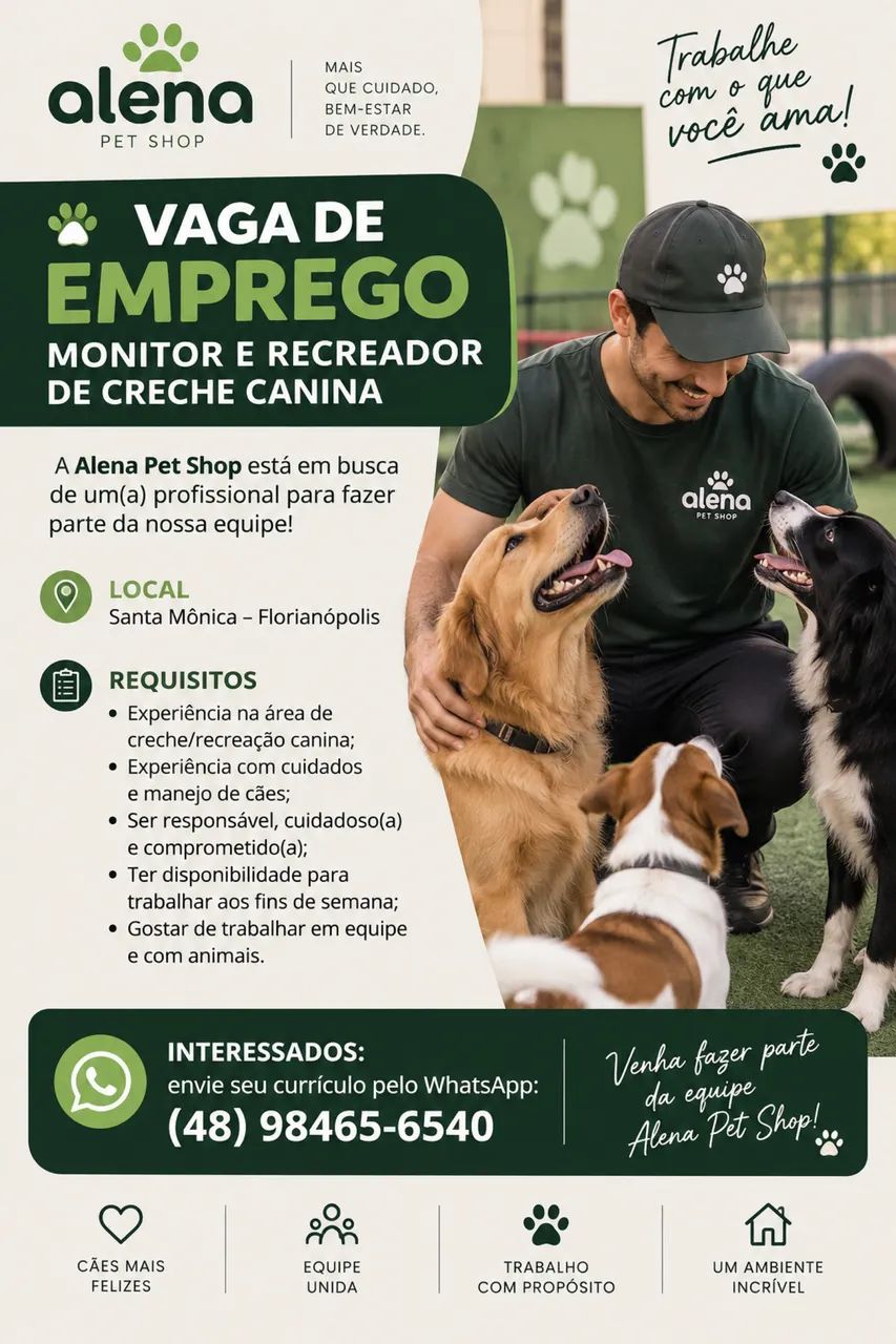 Monitor e recreador de creche canina 