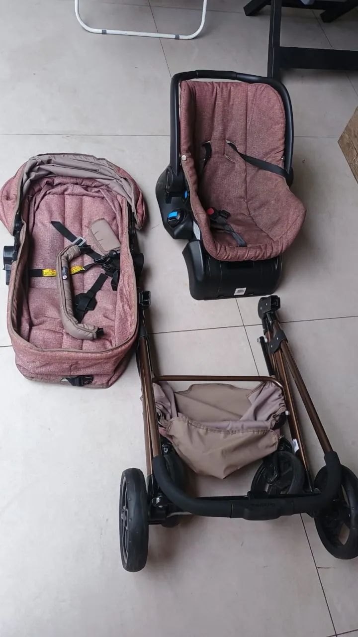 Carrinho de Bebê Galzerano Completo + Bebê Conforto - Ótimo Estado - Foto 3