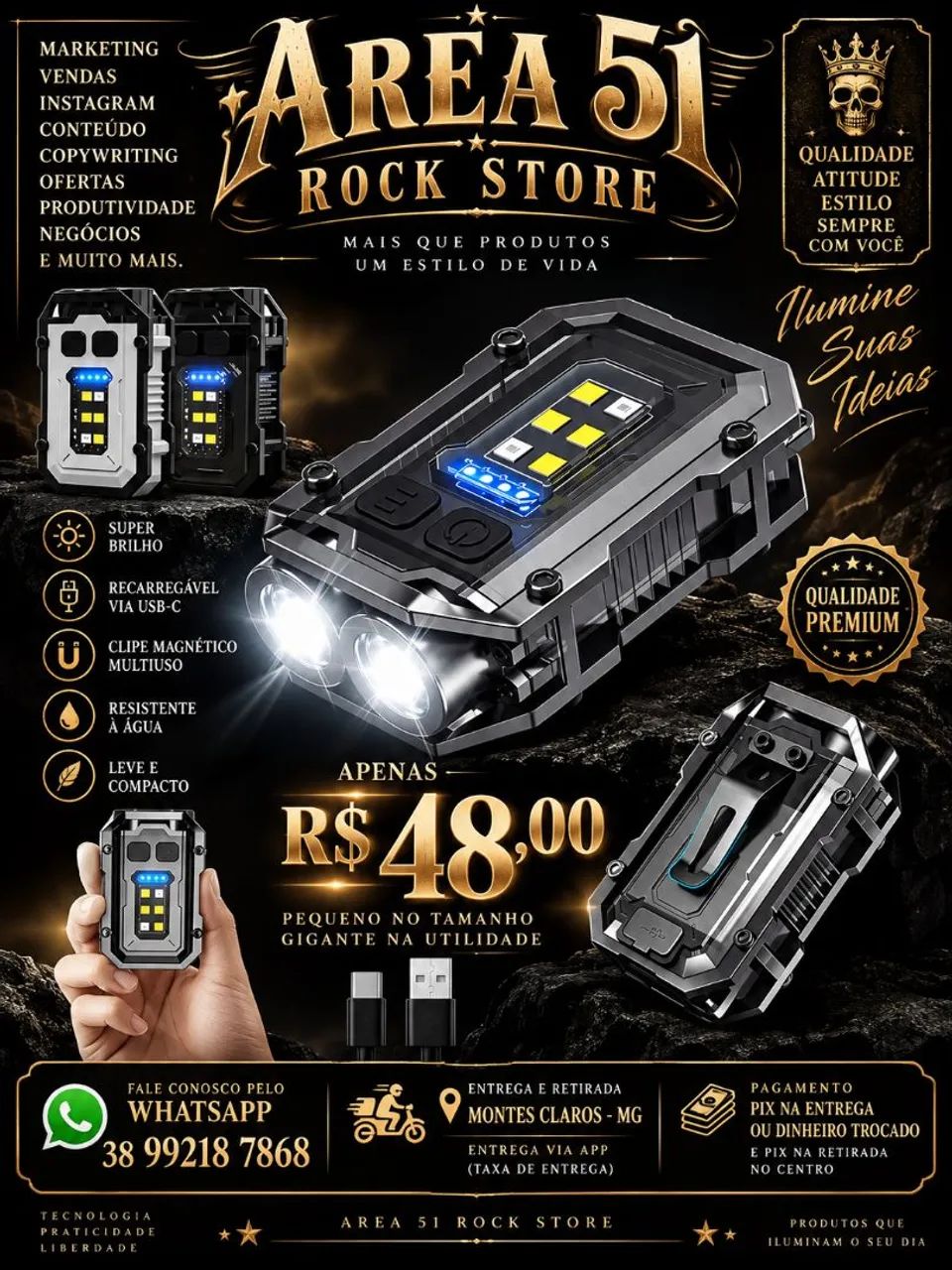 Lanterna chaveiro EDC