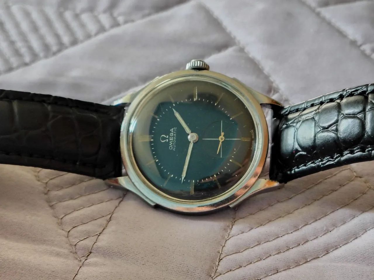 RARO RELÓGIO OMEGA AUTOMÁTICO BLACK DIAL SMALL SECONDS - Foto 5