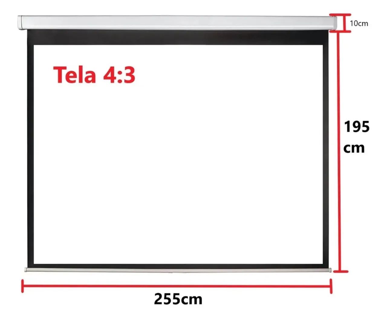 Tela de projeção elétrica 120 polegadas com controle remoto.120v - Foto 2