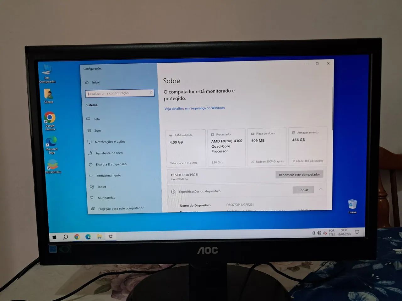PC - AMD FX-4300 4GB RAM 500GB SATA - Foto 5