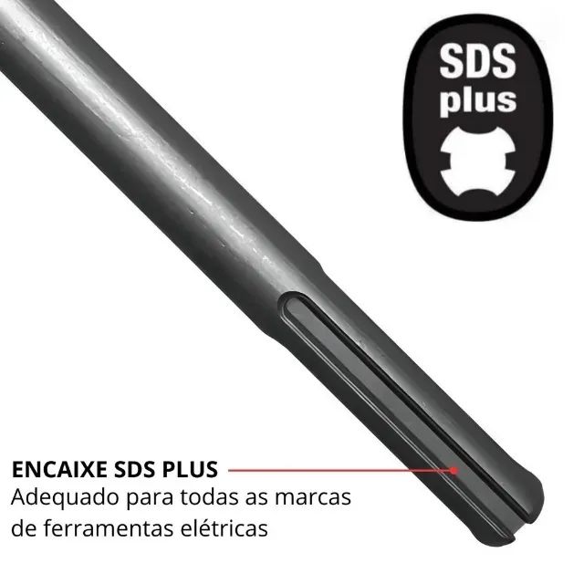 Talhadeira martelete SDS Plus 14x250x40mm - Fertak