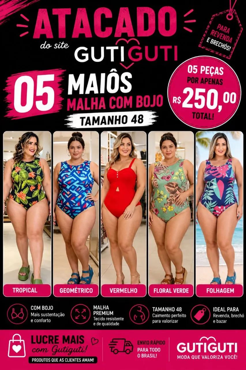  MAIÔS 05 PEÇAS POR 