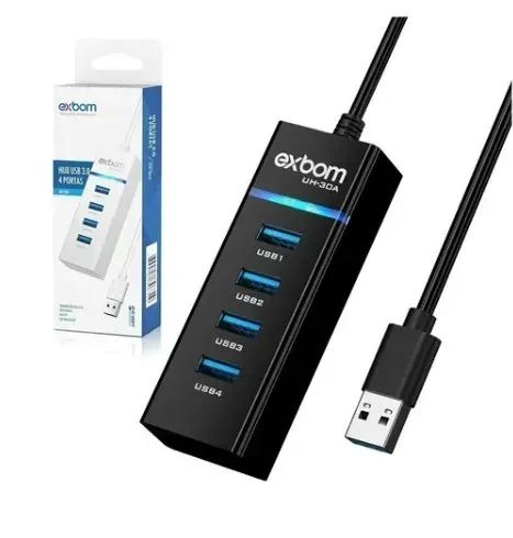 HUB USB 3.0 COM 4 PORTAS