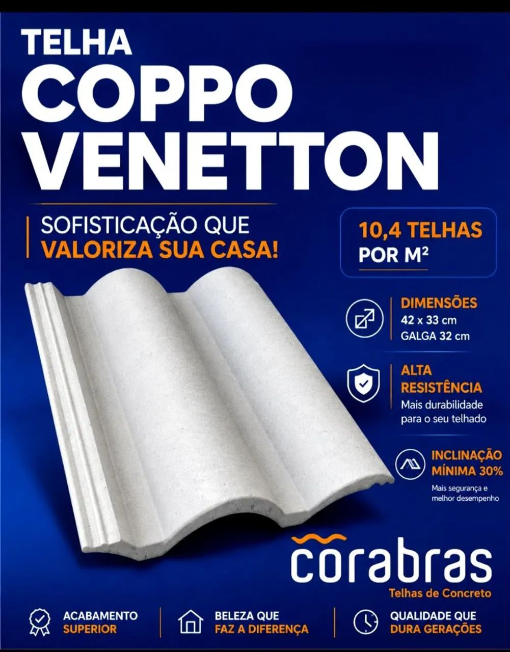 Telhas de Concreto Corabras. Direto da Fábrica