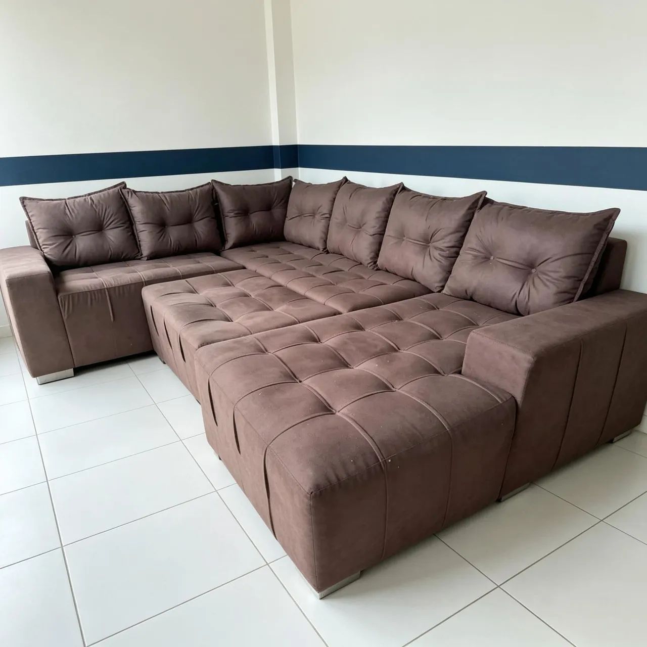 Sofá 7Lugares de canto. Com puff  - Foto 5