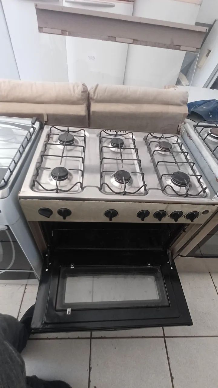 Fogão esmaltec bege 