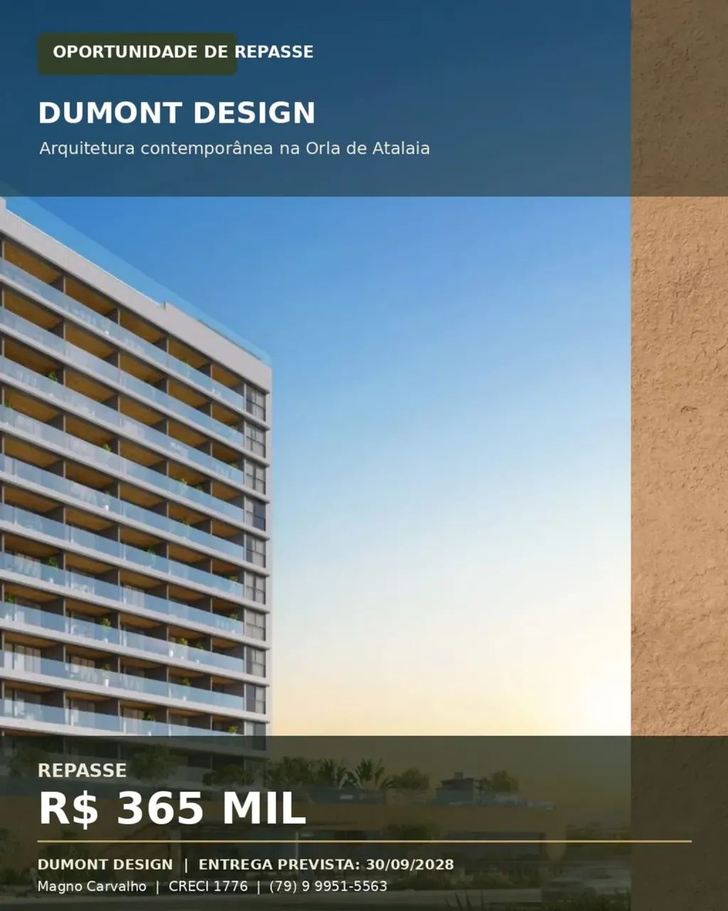 Studio no Dumont Design  Orla de Atalaia  Repasse R$ 365 mil - Foto 2
