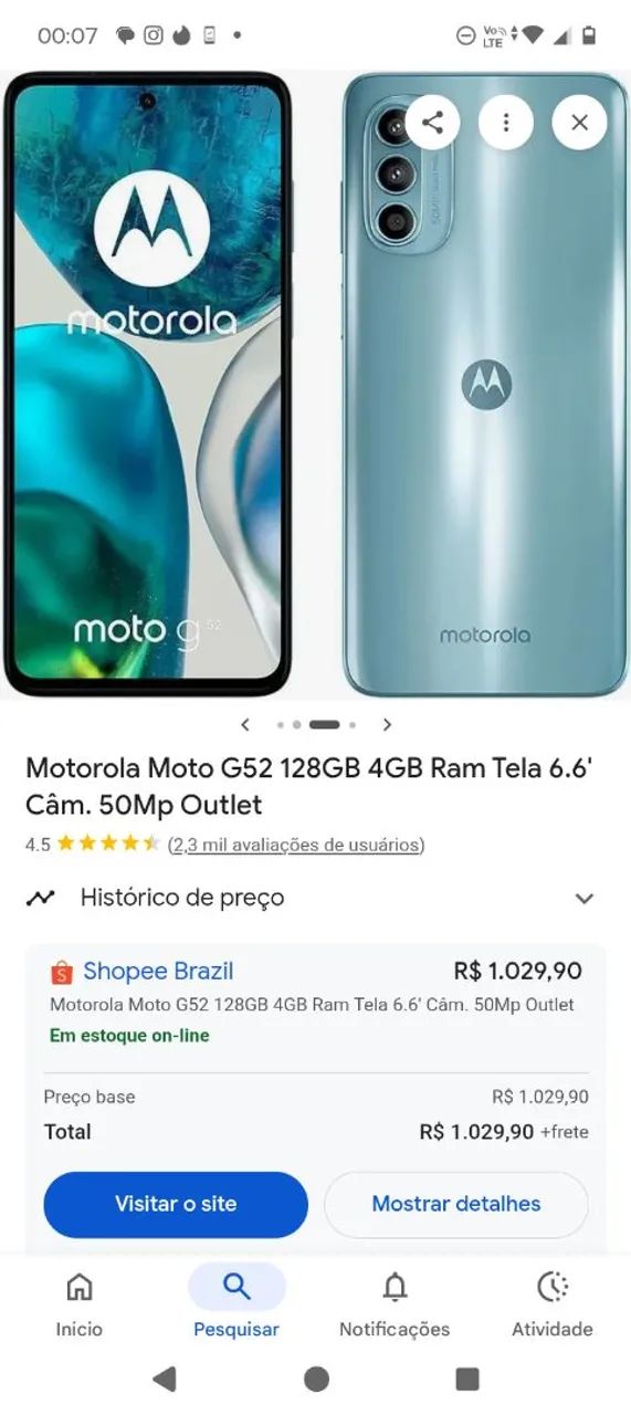 Motog52 em ótimo estado de conservação 