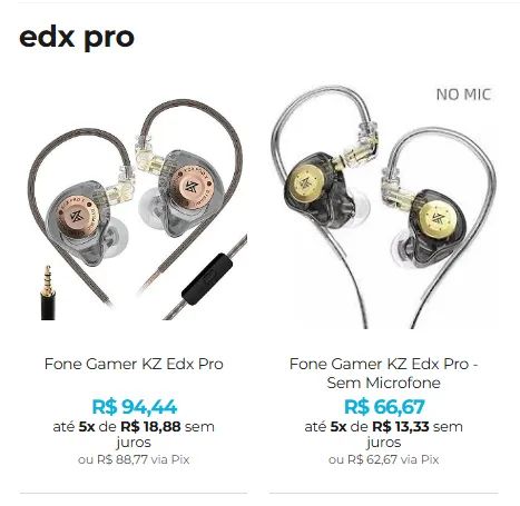 Fone de Ouvido KZ Edx Pro - À Pronta Entrega!