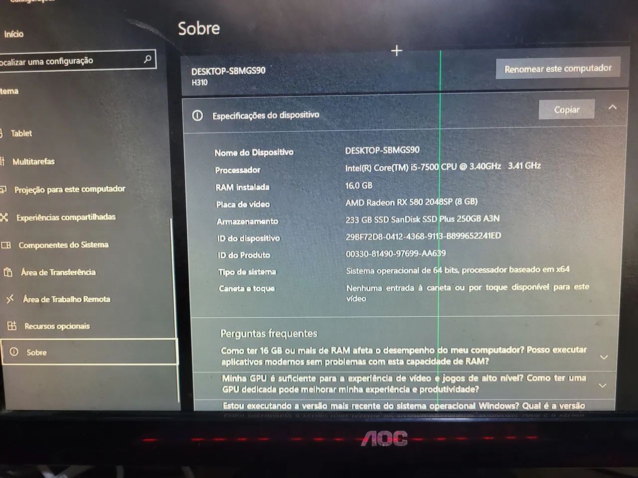Computador Gamer + Periféricos Gamers. Aceito troca por iphone 13 PRO ou superior. - Foto 2
