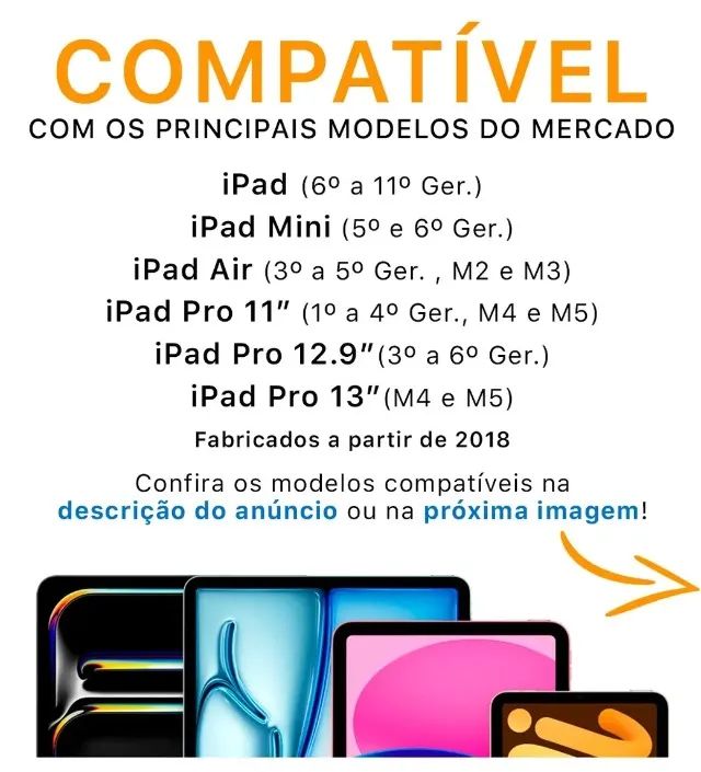Caneta Pencil Para iPad 11a A16 2026 Com Palm Rejection 1mm Branca - Foto 3
