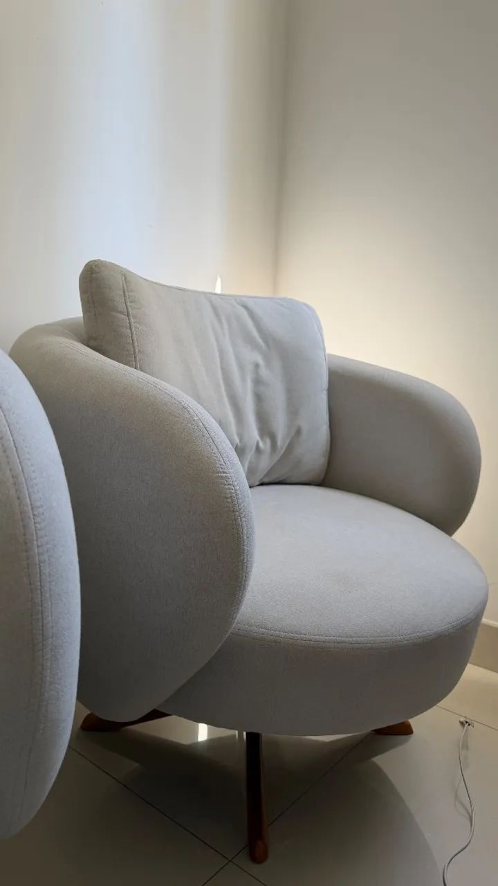 Par de Poltronas Arrivo Don Giratória FX1 Off White | Estado de Nova - Foto 5