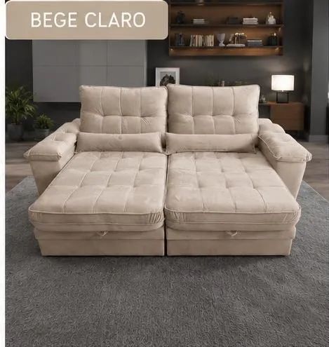 Sofá Retrátil Reclinável 4 Lugares 2,30m
