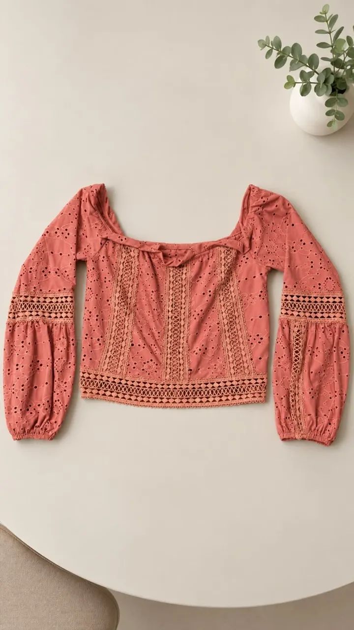 blusa croped feminina goiaba m - Foto 2